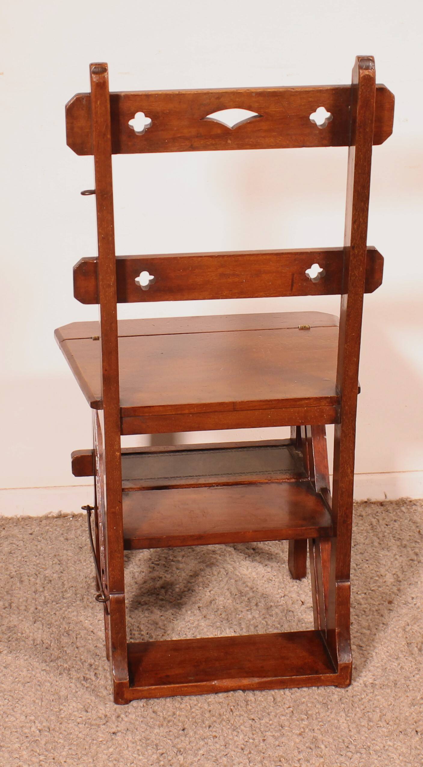 Transformable Library Step Stool into Chair - 19th Century