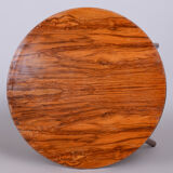 Mid-Century Small Round Table By JITONA, Beech, Walnut, Czechia, 1950s