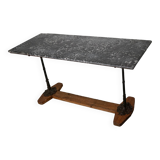 French Marble & Cast Iron Console or Side Table, 19th Century