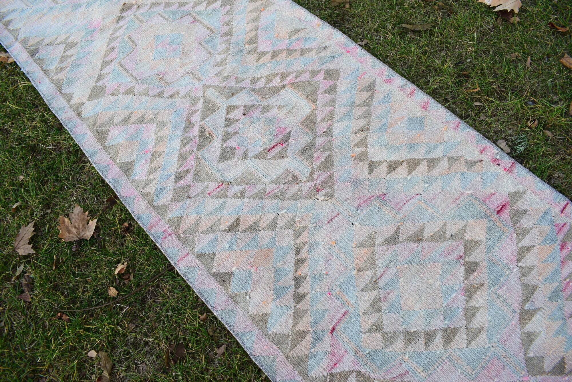 Vintage Turkish hallway rug 76x350 cm