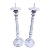 Paire de bougeoirs/ chandeliers anciens en bois