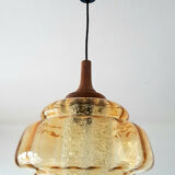 Vintage suspension in glass and teak