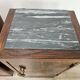 Pair of 1930s Art Deco bedside tables in walnut burl with marble top