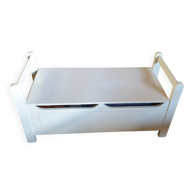 Petit banc coffre blanc