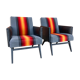 Paire de fauteuils "feu" des années 80