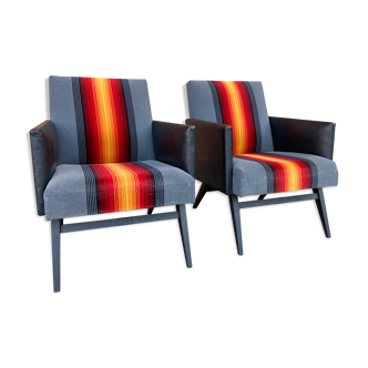 Pair of "fire" armchairs from 80's