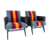 Paire de fauteuils "feu" des années 80