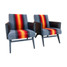 Pair of "fire" armchairs from 80's