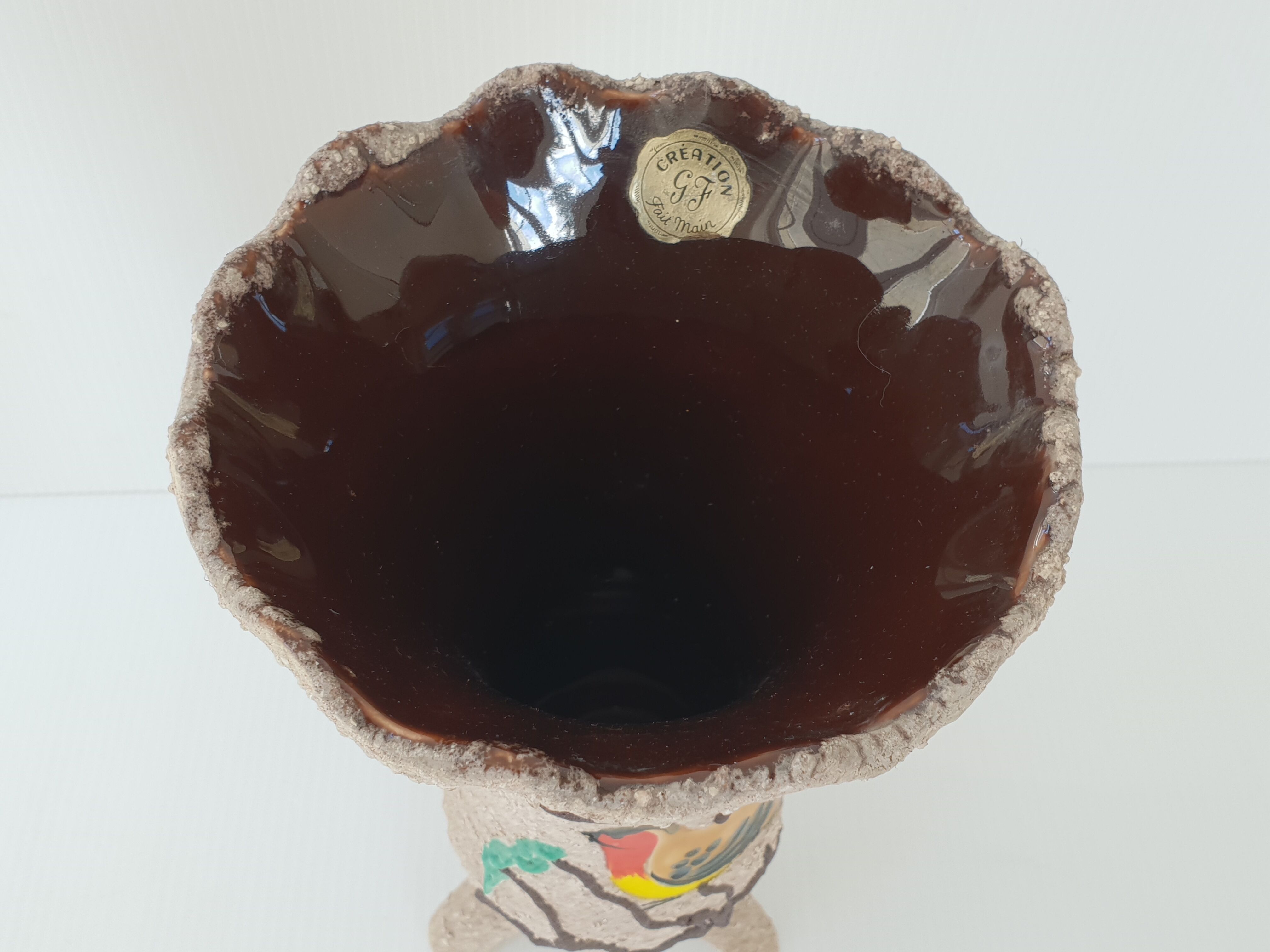 1950 vintage vase by Gabriel Fourmaintraux