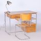 Bauhaus Writing Desk in Oak, Chrome-Plated Steel, Germany, 1930s
