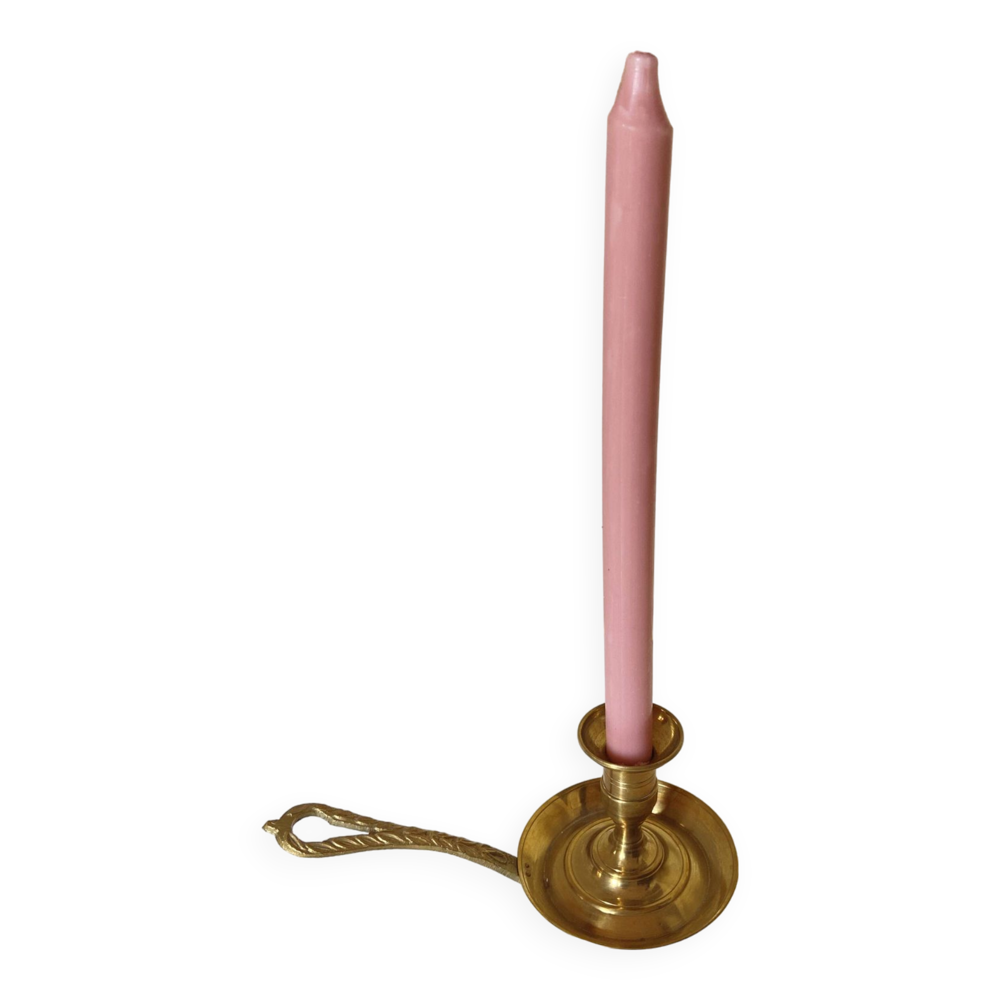 Very pretty Old Brass Candlestick - "Cell Rat" Type - Country Decoration