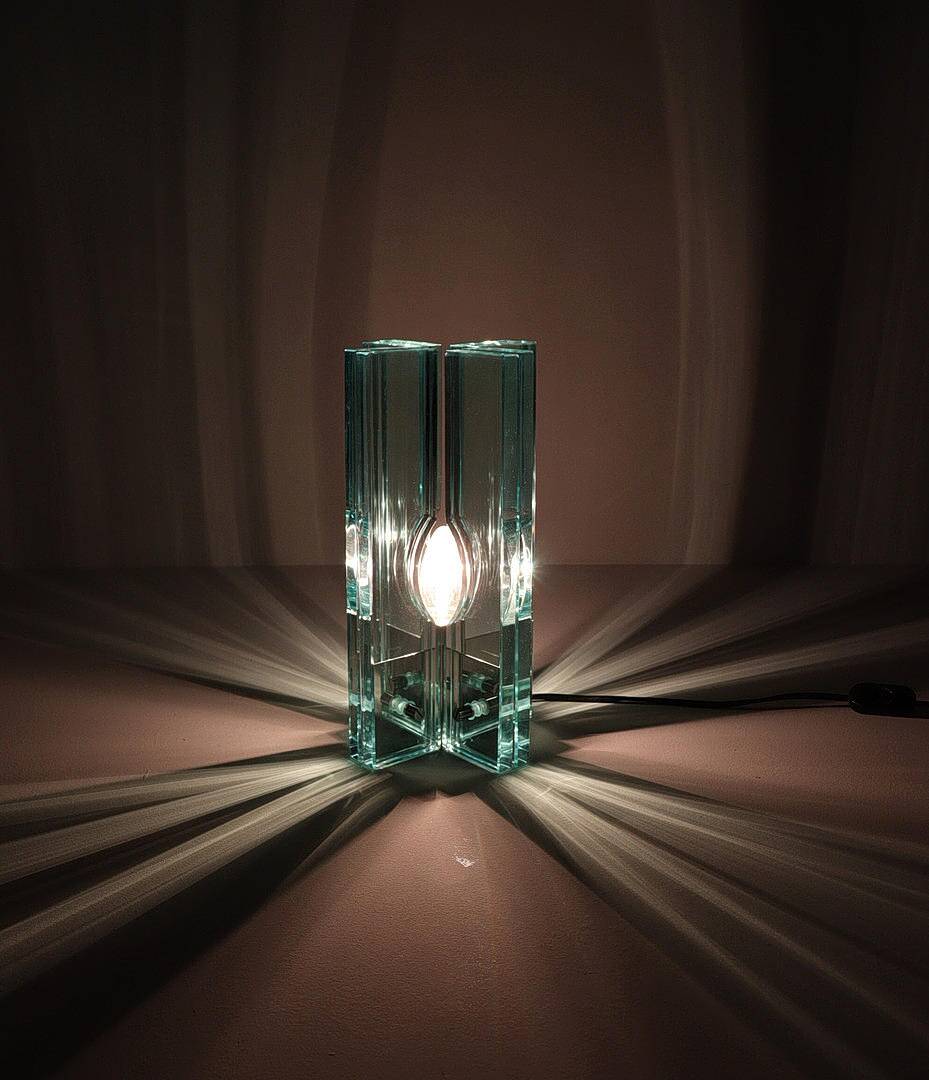 Giorgio Reggiori. Pair of table lamps/glass objects by Giorgio Reggiori for Gallotti & Radice, 1960s, Italy.