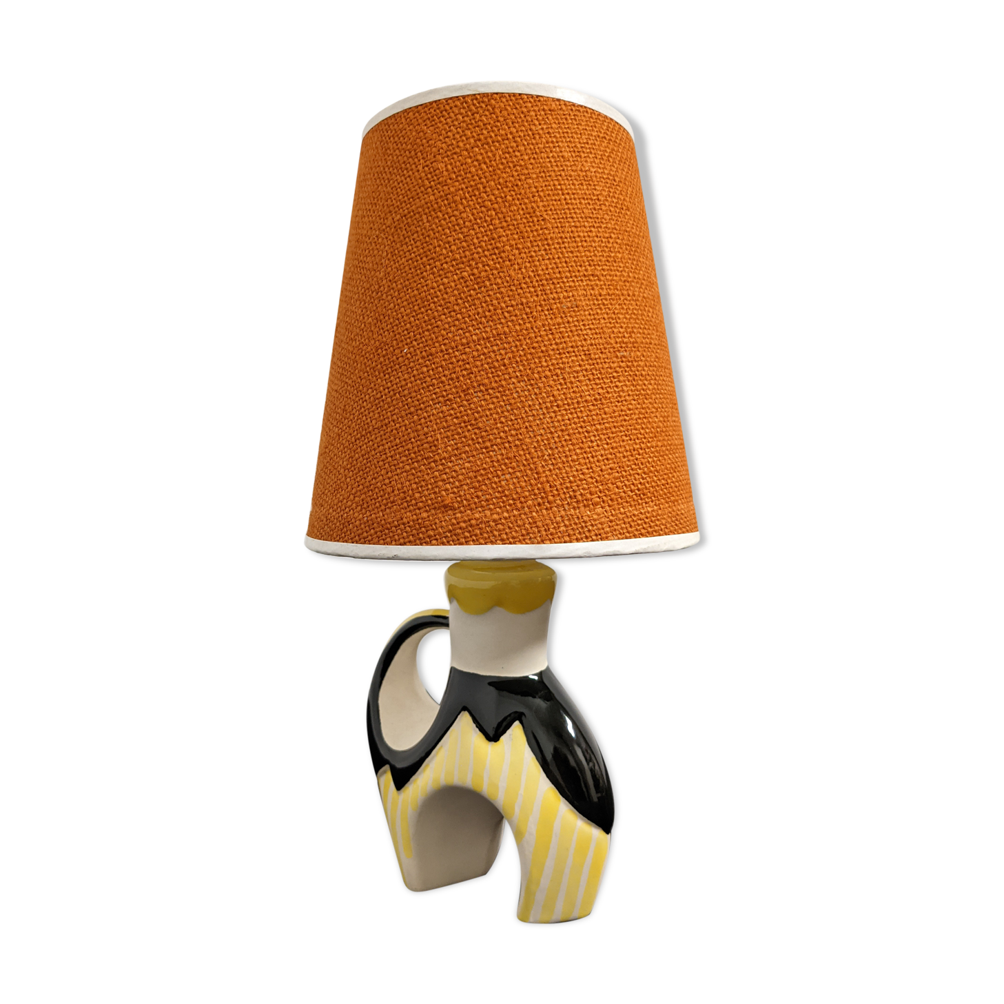 Earthenware bedside lamp from the 50s/60s