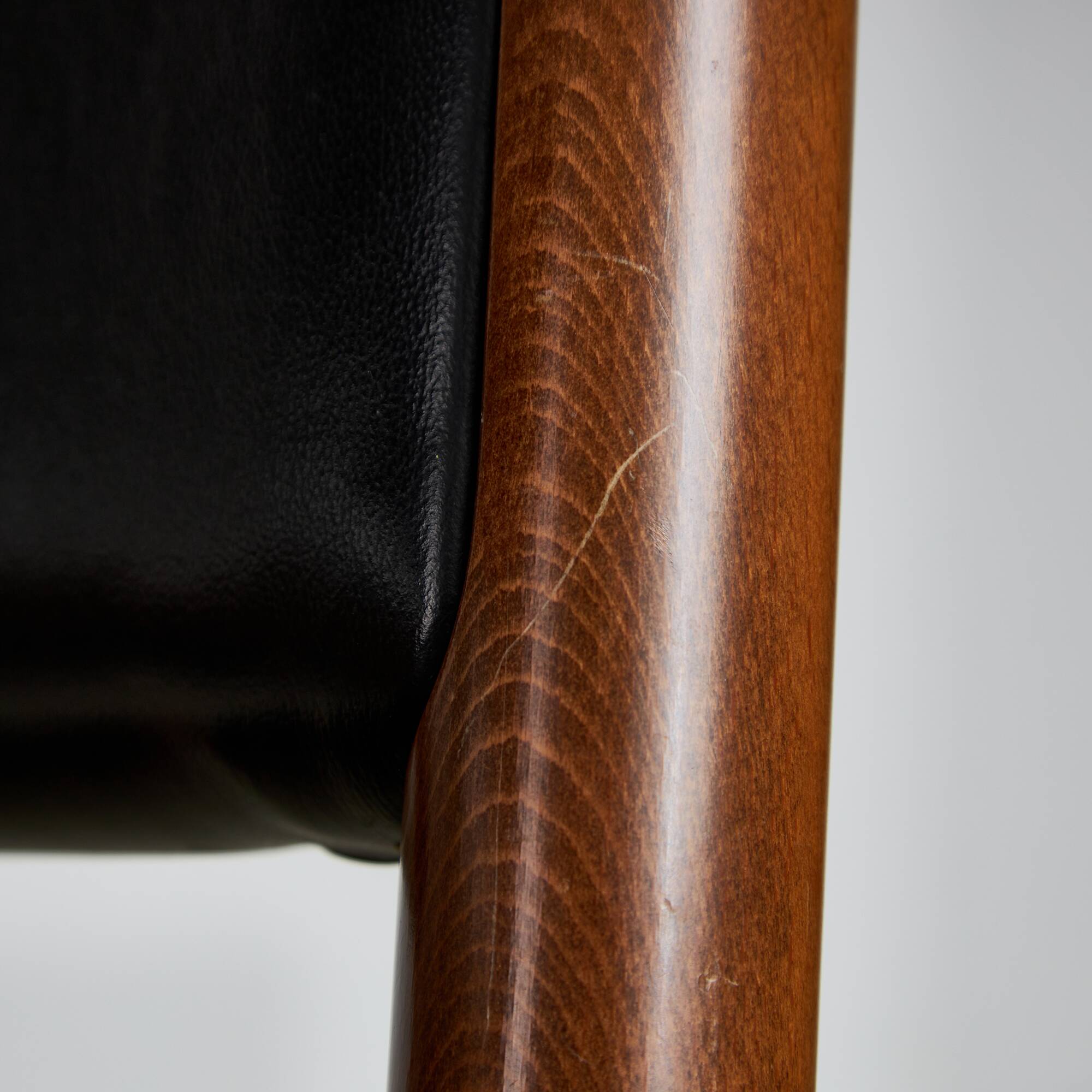 Set of Italian Leather Glossy Finish Chairs