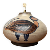 Danish pottery oil lamp in mid-century style by Willer Keramik studio, 1960s.