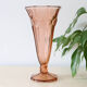 Large antique pink glass vase, molded glass, vintage French, authentic