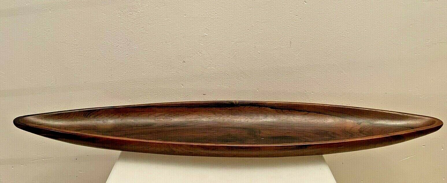 centre de table, pirogue, wood art, Jean Gillon, jacaranda, vintage 70