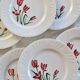6 vintage dessert plates Badonviller model Crocus