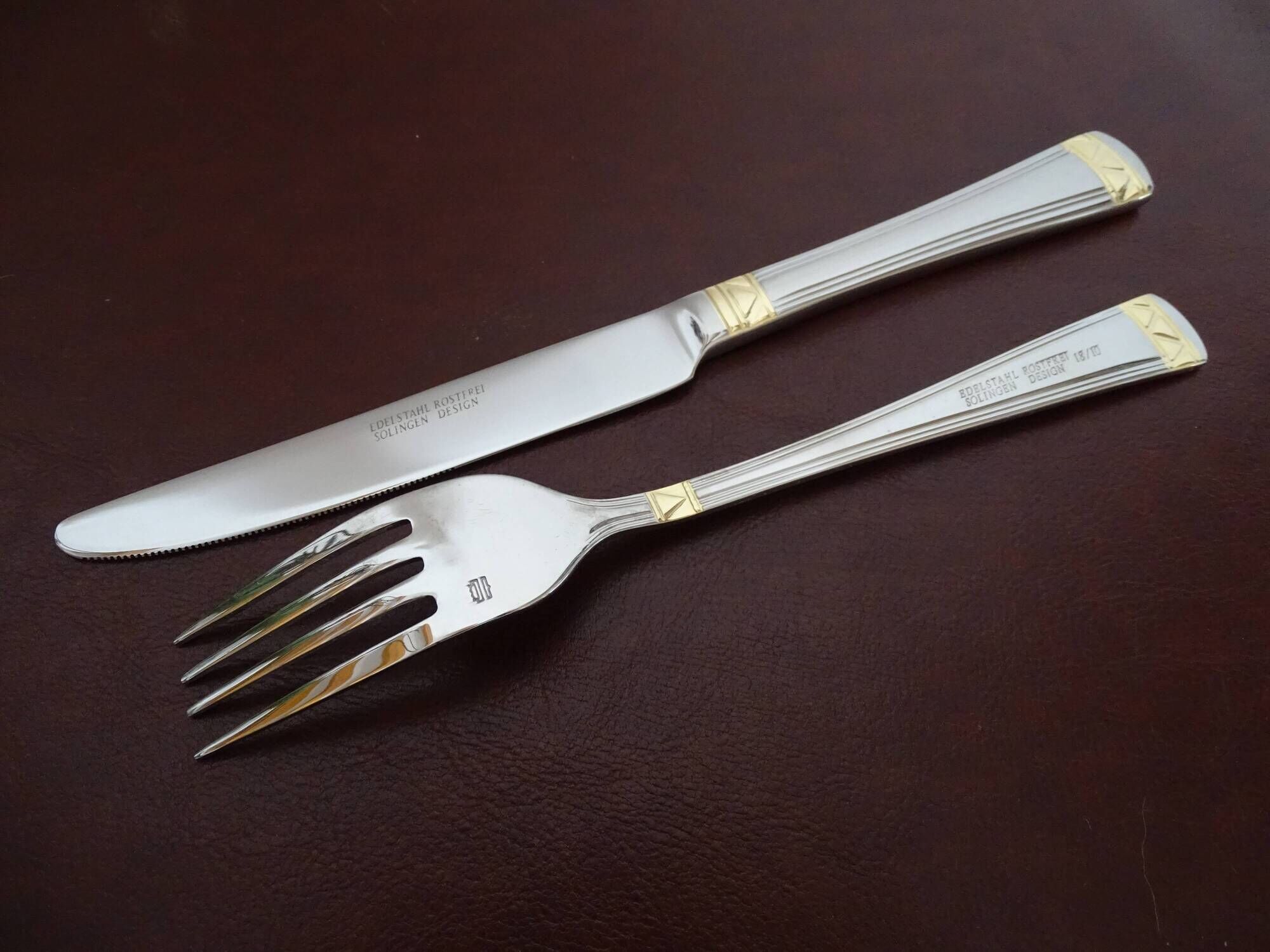 Ménagère soligen 72 pieces stainless steel and gold plated for 12 people