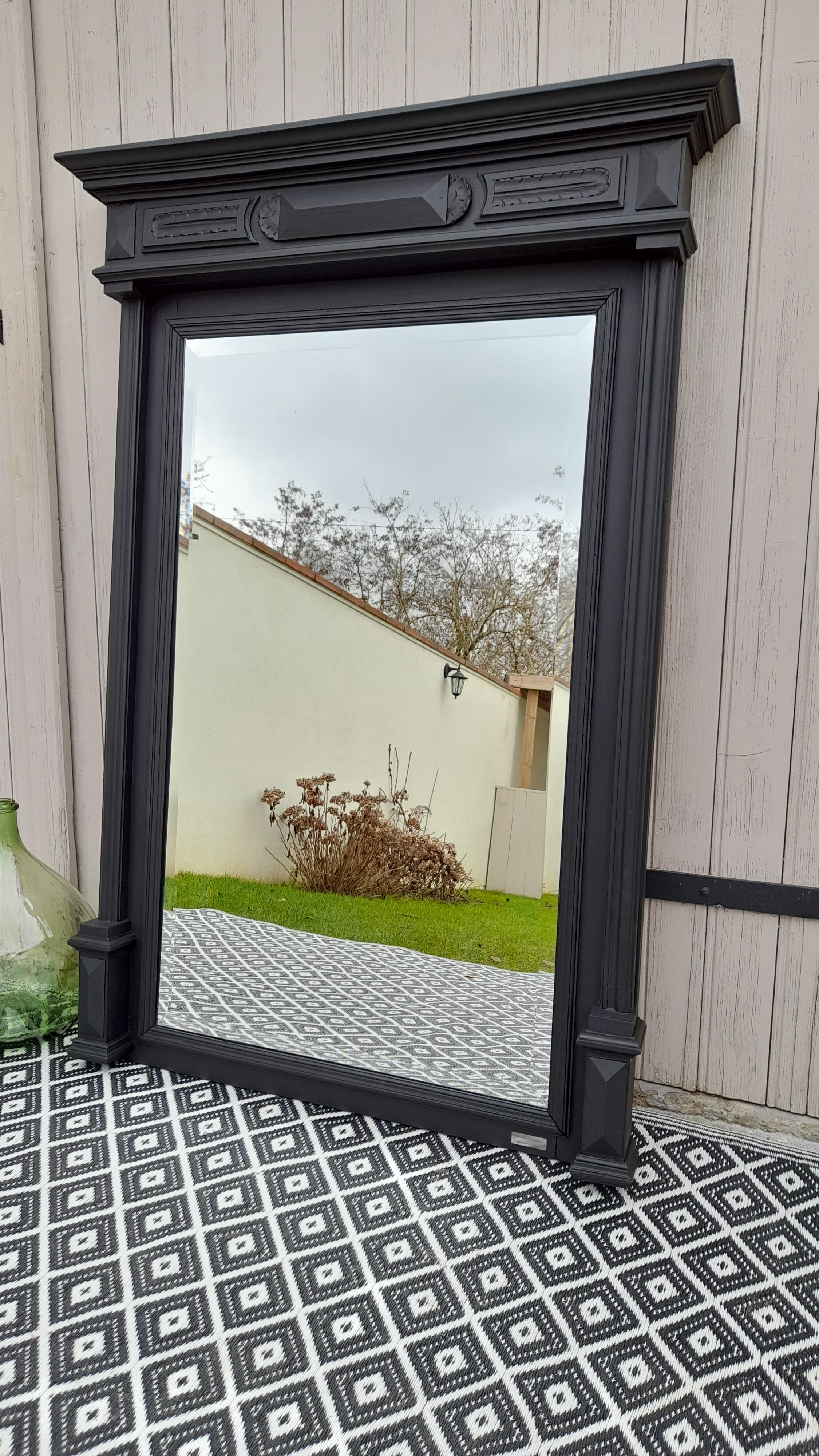 Beveled trumeau mirror