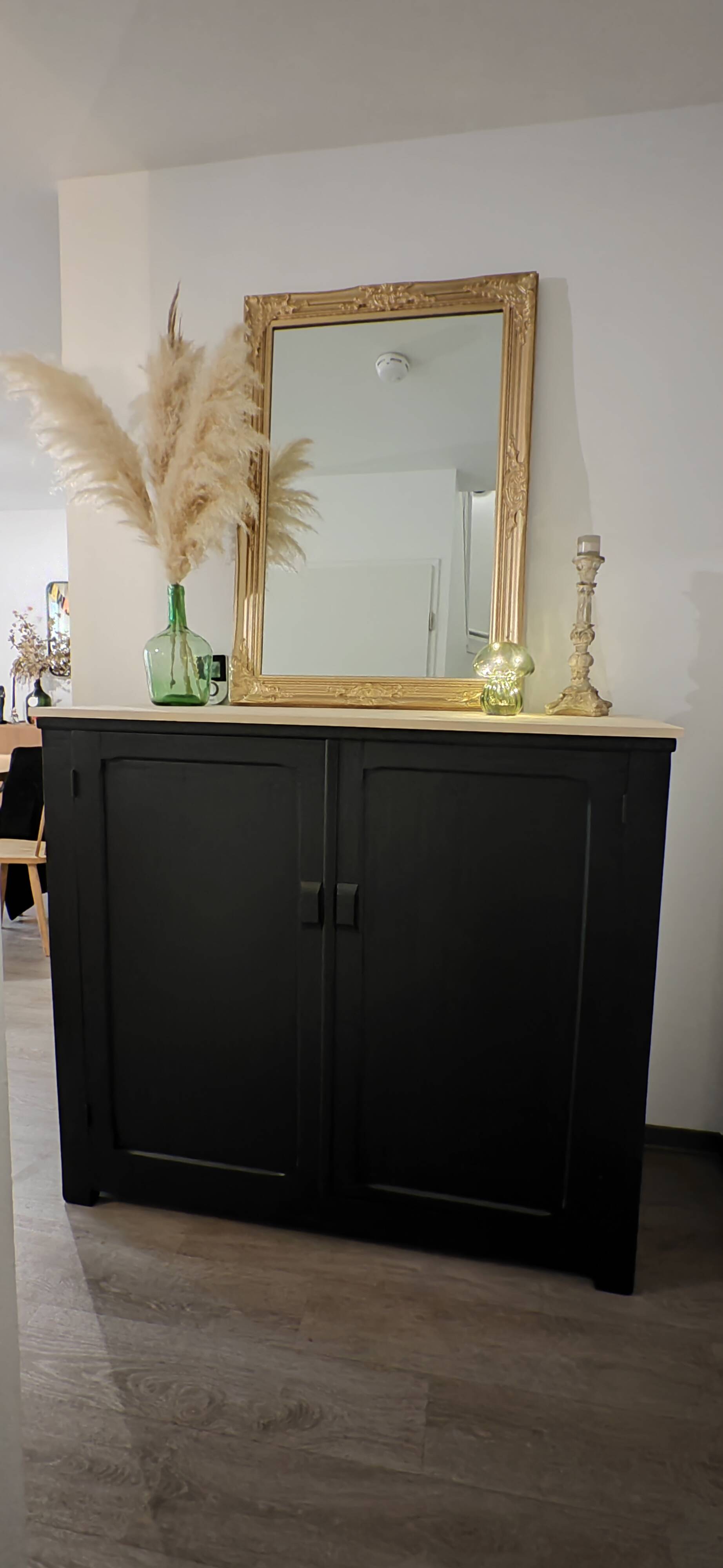 Parisian sideboard in black painted wood