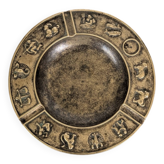 Large brass pocket emptier | Zodiac signs