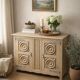 Low furniture in sanded/shot-blasted solid oak - Breton style