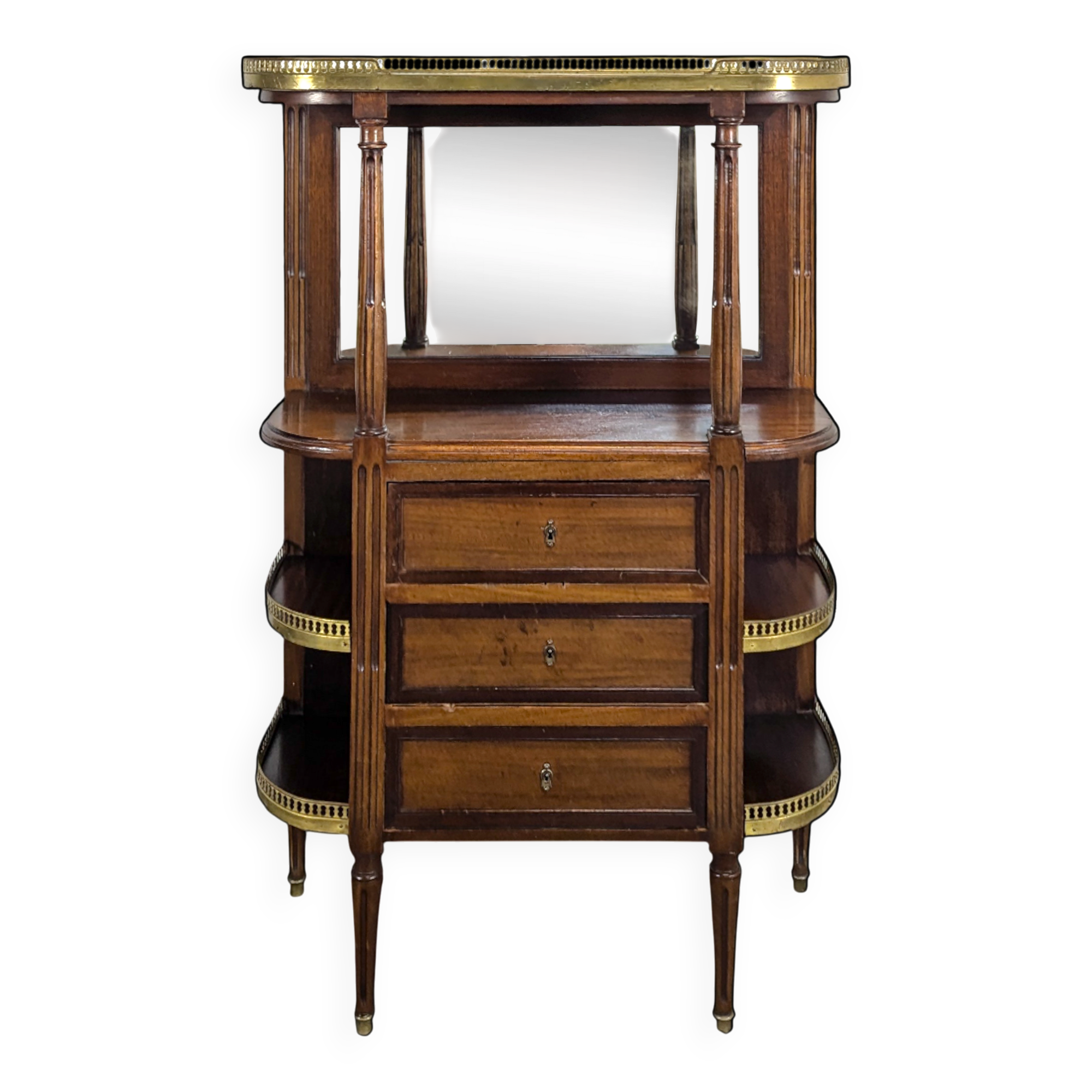 19th-century bar in Louis XVI style made of mahogany.