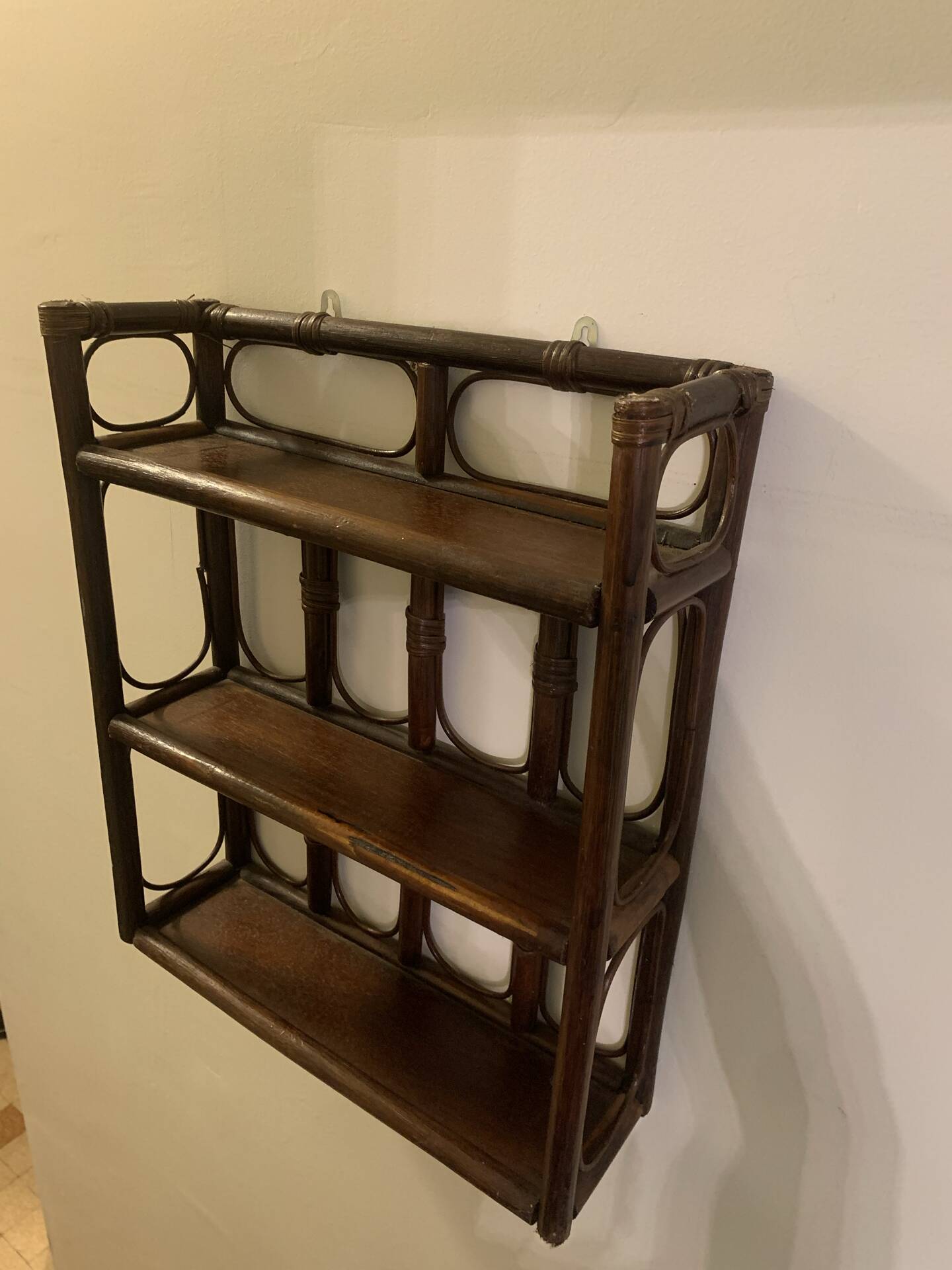 Rattan wall shelf