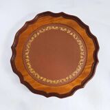 Table basse circulaire antique en bois de rotin, style Français traditionnel, table d’accent étroite