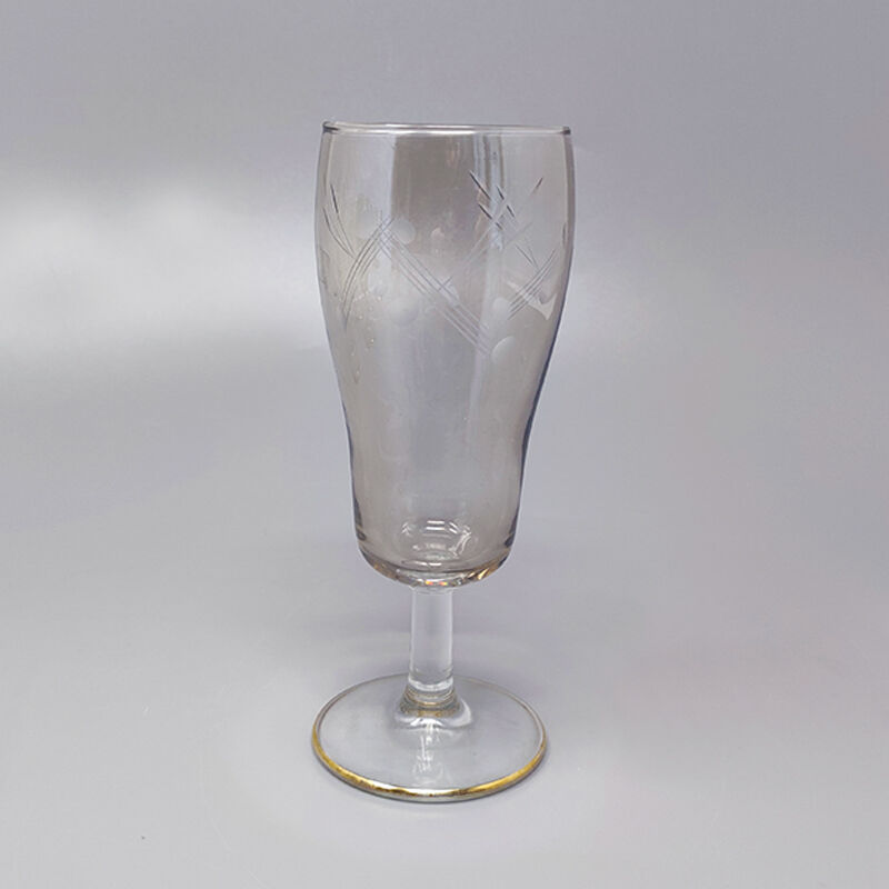 1960s set of six crystal glasses, made in Italy