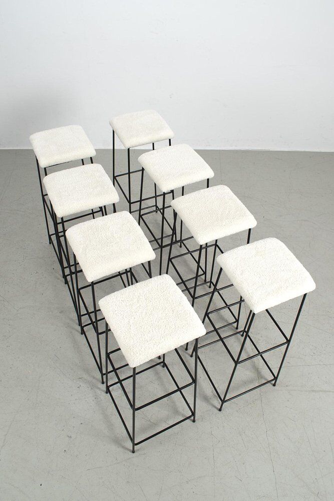 Tabourets de bar vintage hauts, ensemble de 8