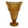 Antique vase with butterfly wing handles, moulded yellow glass, Art Deco.