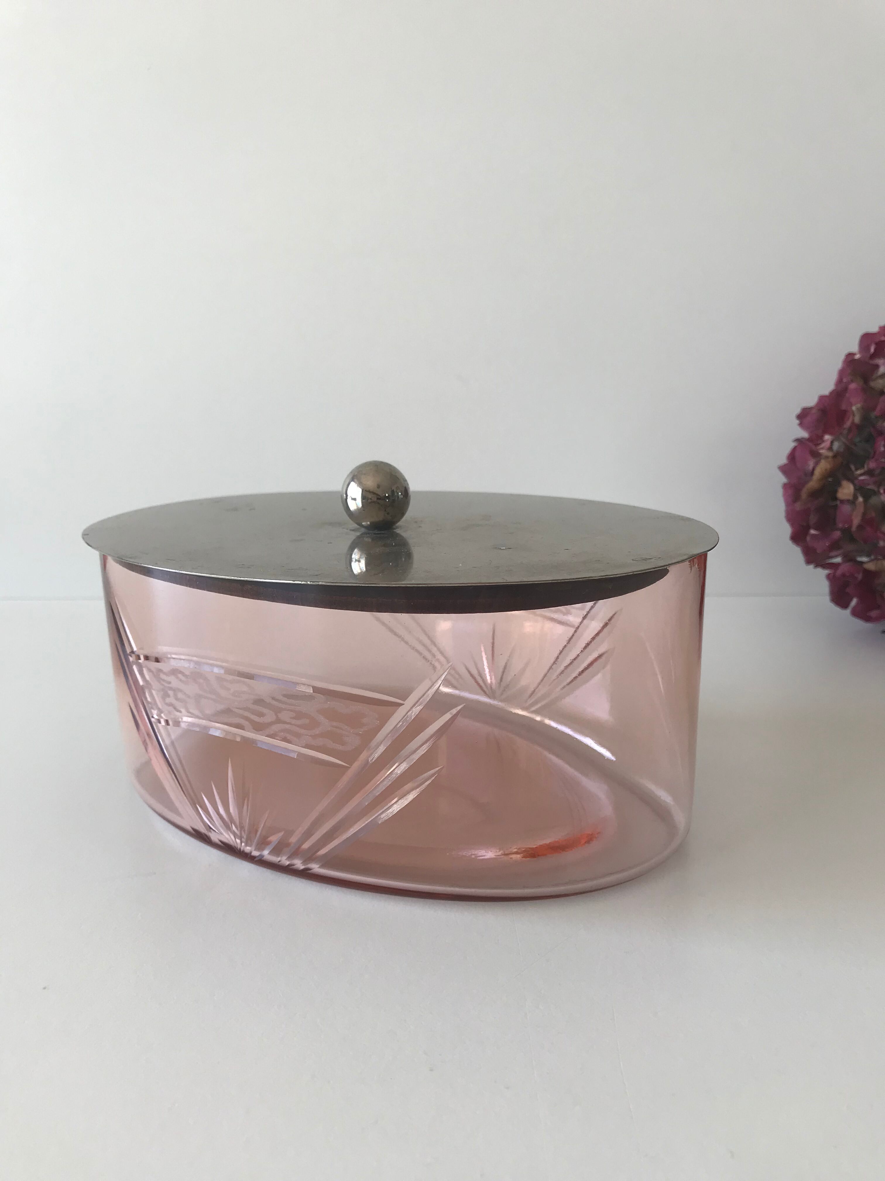 Oval glass candy