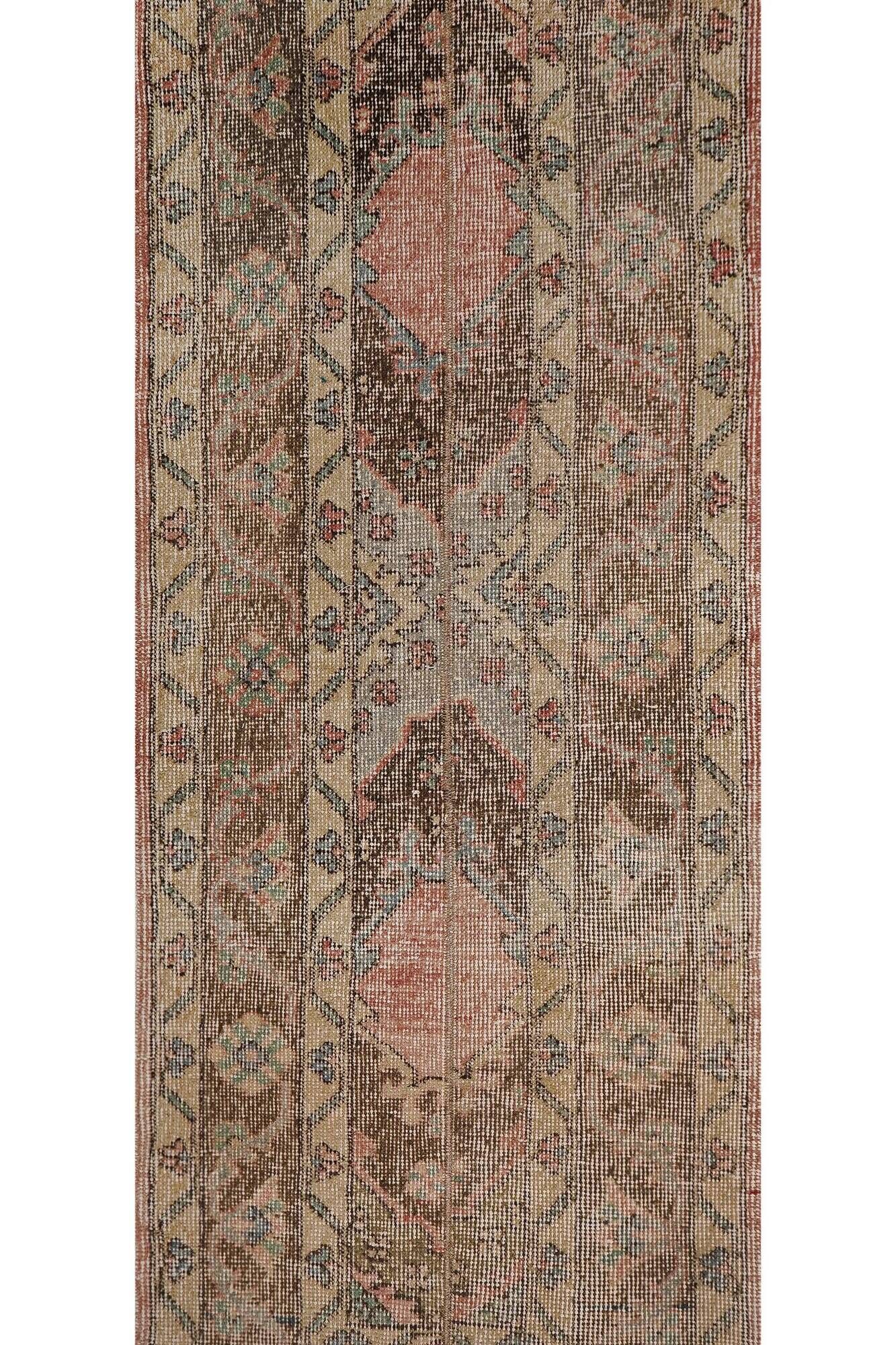 Vintage Turkish hallway rug 55x733 cm