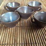 Series of 5 sandstone cups