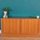 Retro Danish Modern Poul Hundevad (HU) Teak Danish Tambour Door Sideboard