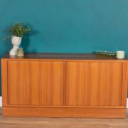 Retro Danish Modern Poul Hundevad (HU) Teak Danish Tambour Door Sideboard