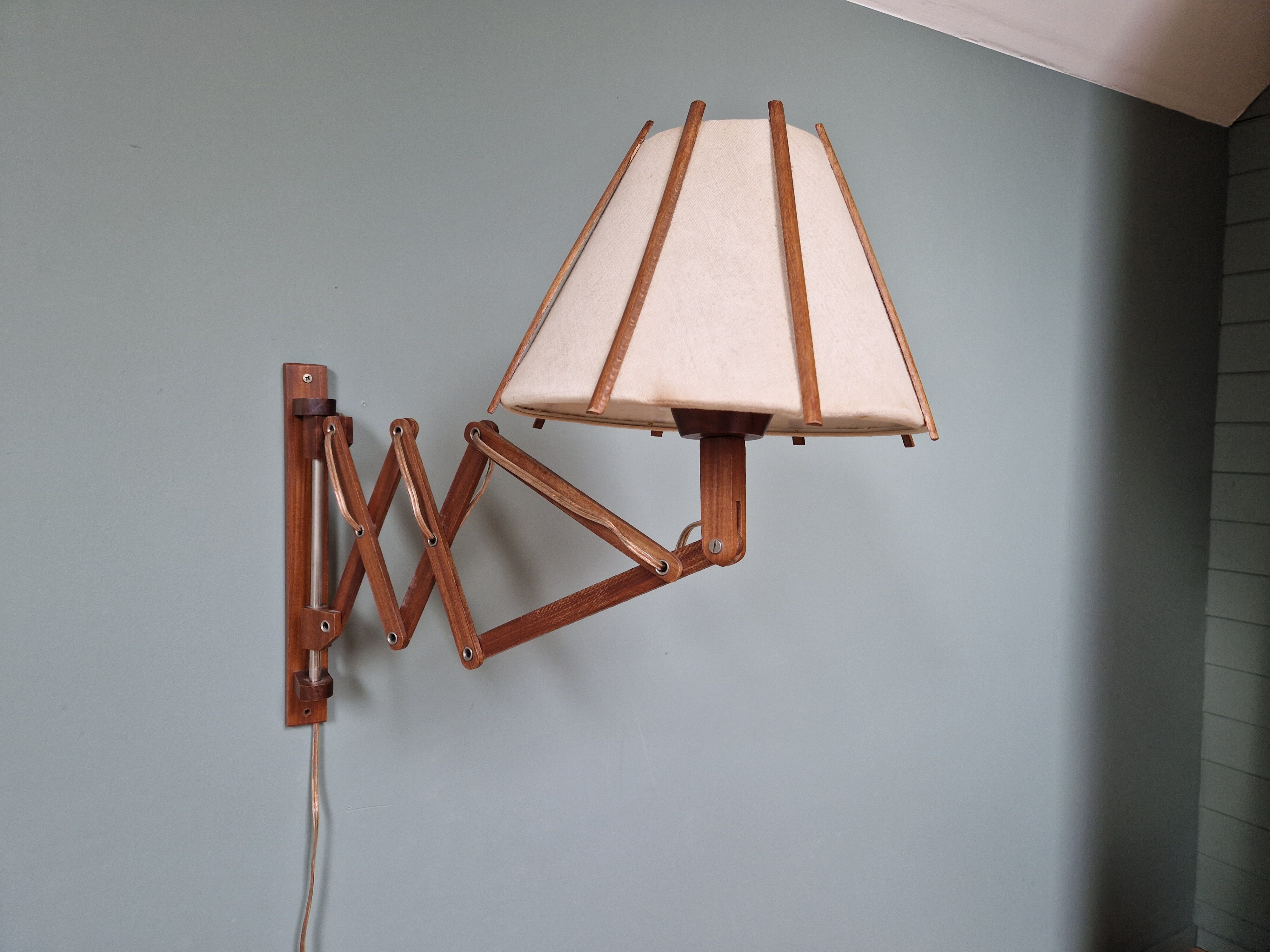 Scandinavian scissors wall lamp, 60s