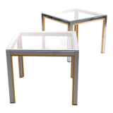 Paire de tables d'appoint Renato Zevi hollywood regency tables, italie des années 1970