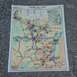 Ancienne carte scolaire N°11 de L'Est de la France