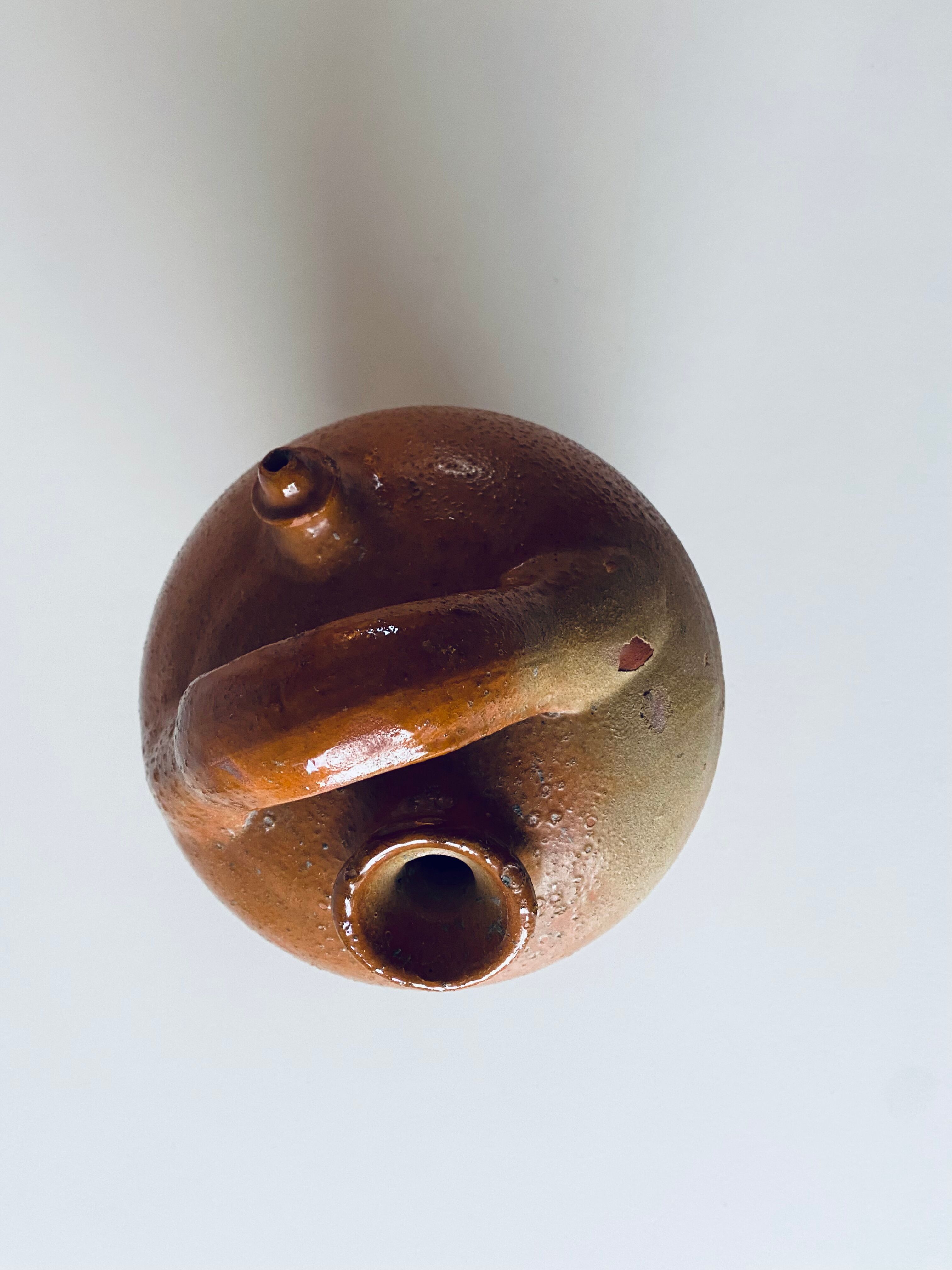 Old bohemian pottery, terracotta jug