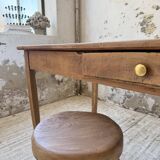 1950s cherry farmhouse table with spindle legs
