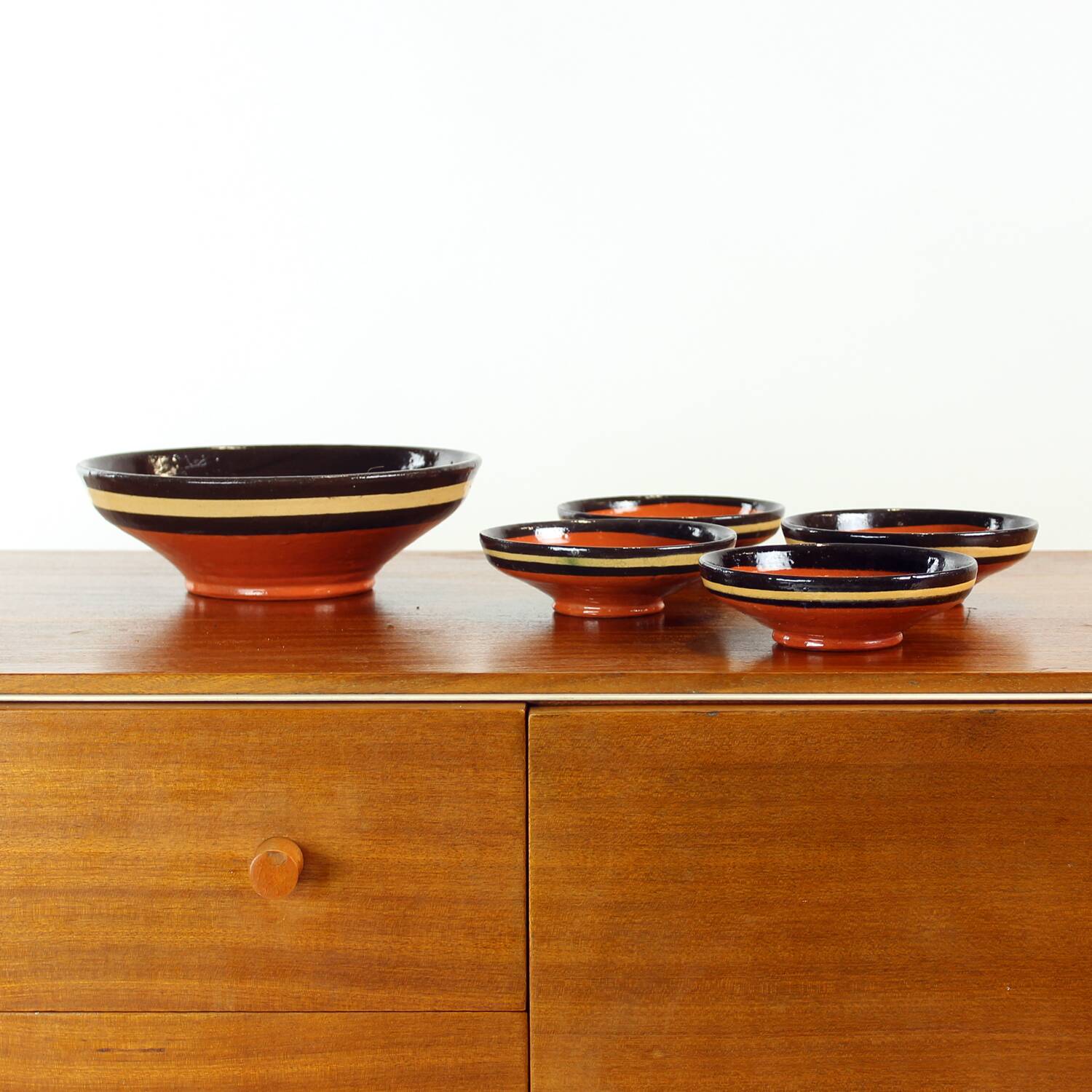 Set Of Ceramic Bowls By Ditta Abrhamova, Czechoslovakia 1980s