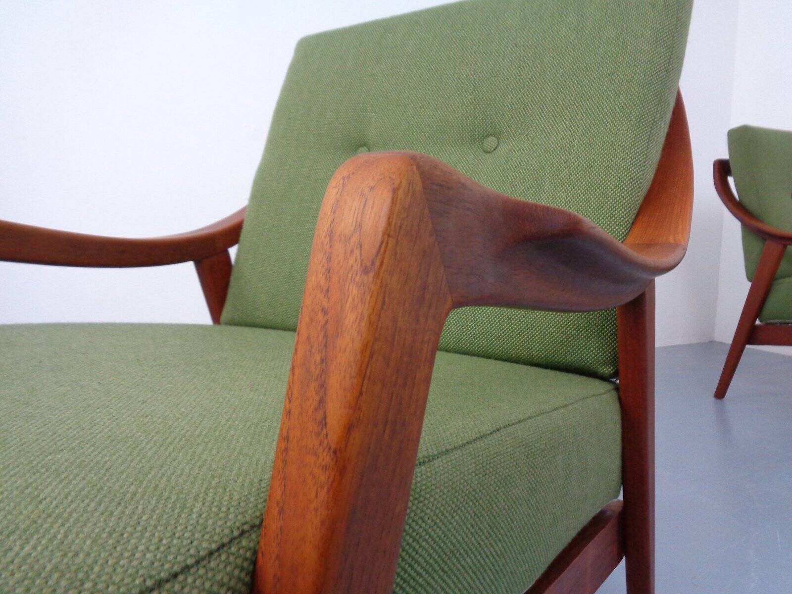 Danish Filigree Teak Armchairs, 1960s, Set of 2