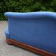 Grande méridienne vintage bleu cobalt en tissu et bois – chaise longue 190