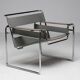 Wassily chair in grey leather by Marcel Breuer for Gavina, 1960, signed.