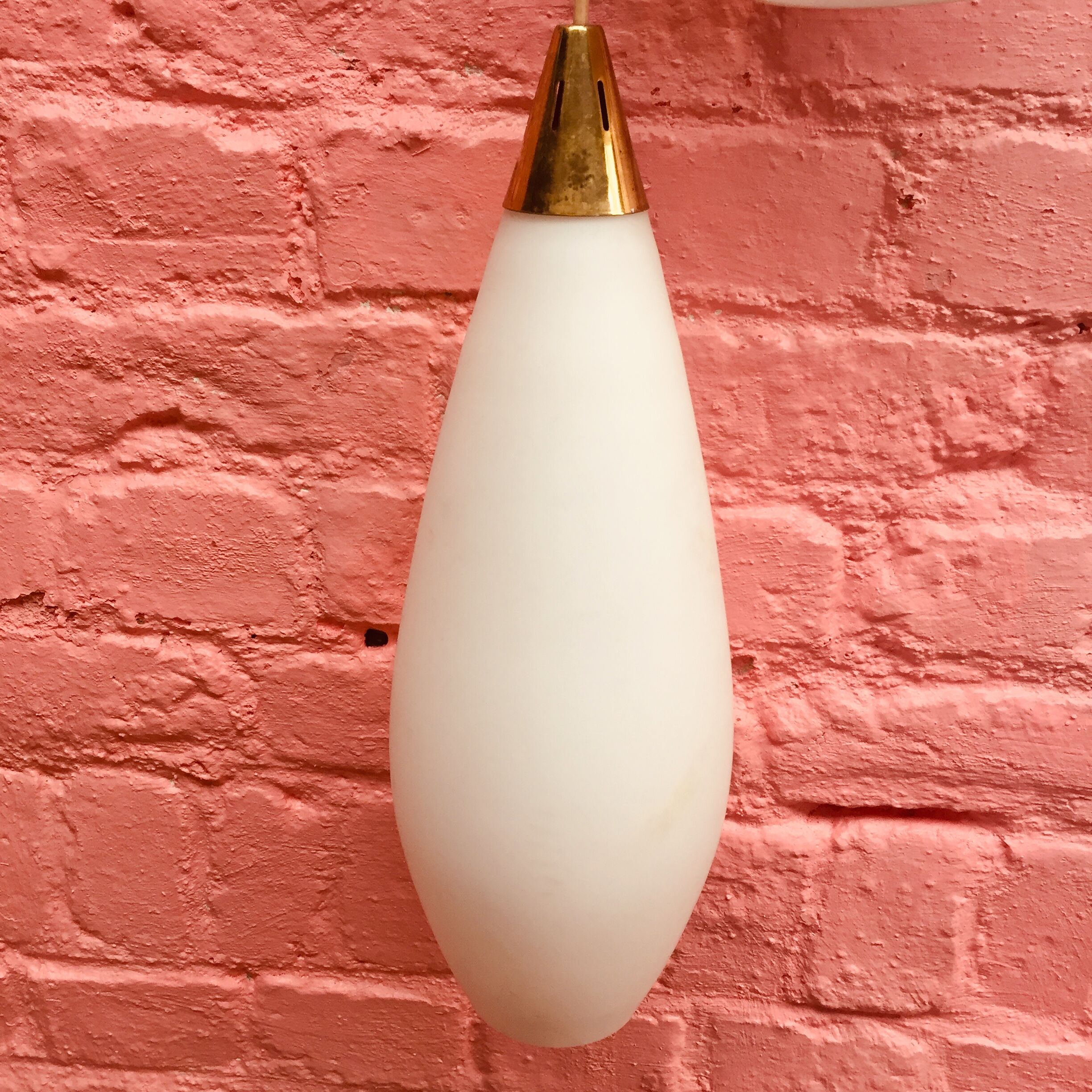 Opaline hanging lamps 60s