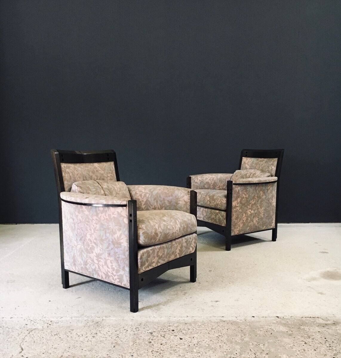 Postmodern Peggy Lounge Chairs by Umberto Asnago for Giorgetti, Italy, 1980s, Set of 2