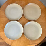 Ensemble de 4 assiettes plates en grès vintage